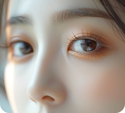 겹주름 교정으로 개선된 눈매