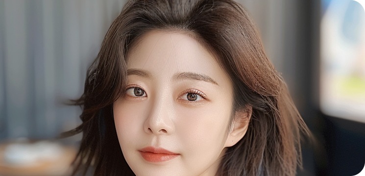 이마축소술로 이상적인 이마 넓이와 깔끔한 헤어라인을 만든 모습